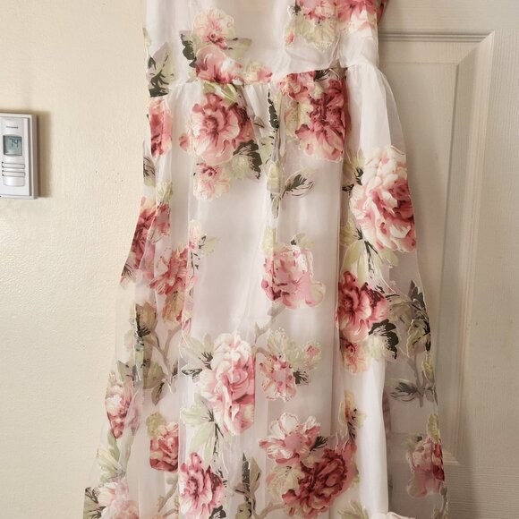 Floral Print Sheer Sleeveless Dress Brand New Women’s Fashion Outfit - Picture 10 of 12